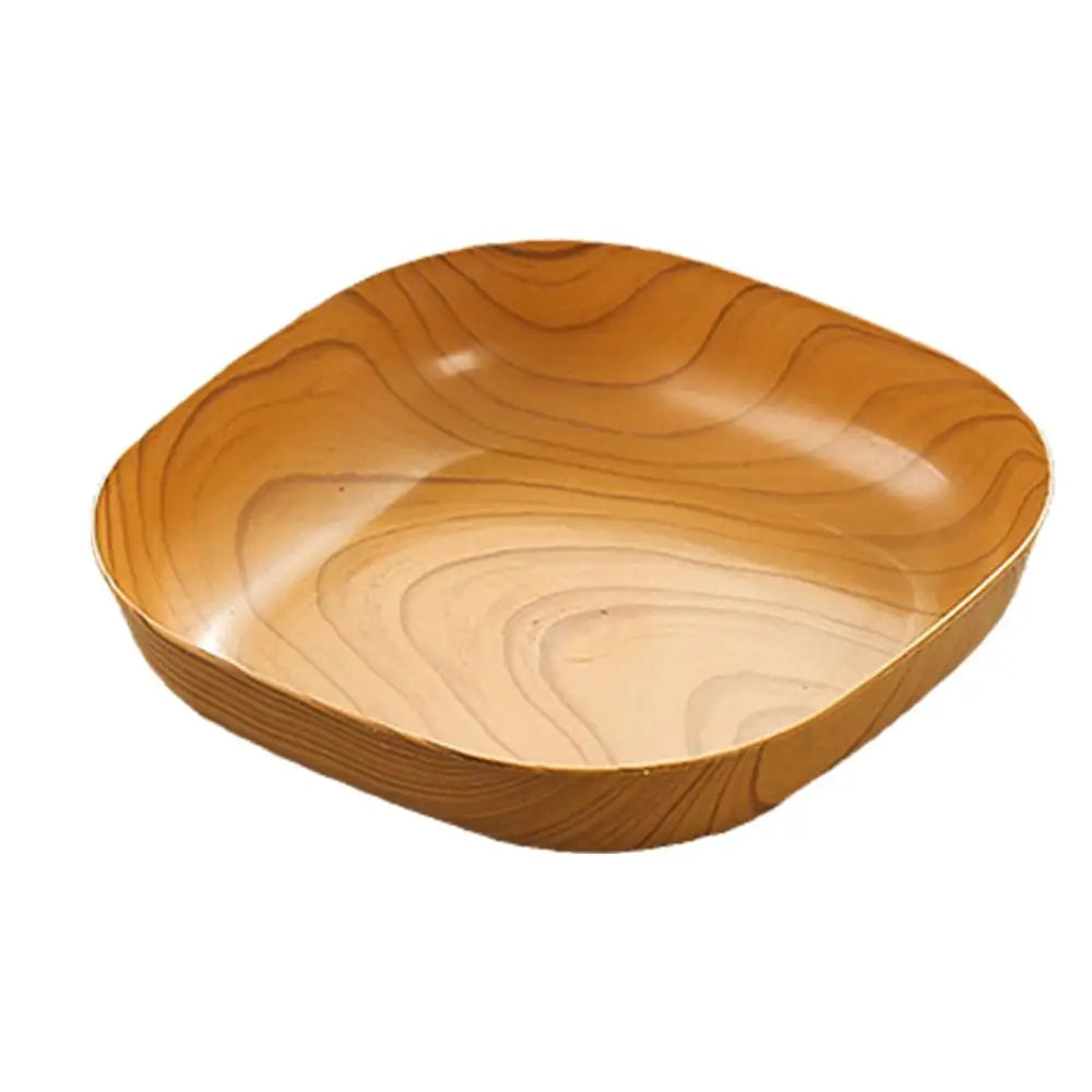 Kitchen Wood Grain Plastic Square Plate Flower Pot Tray Cup Pad Coaster Plate Kitchen Spit Bone Dish Plate Coaster Serving Plate
