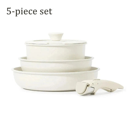 DONNOR Kitchen Pots and Pans Set Safe Nonstick Kitchen Cookware with Removable Handle Cookware Set Oven Safe