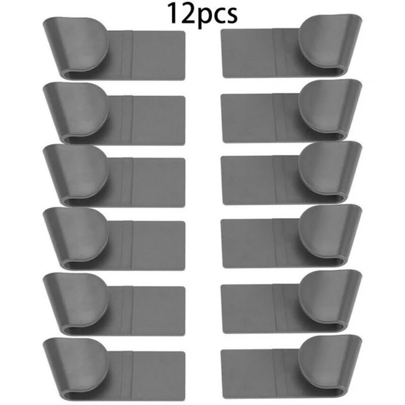 6/12 PCS Pot Lid Holder Self Adhesive Punch Free Holder for Pan Pot Cover Rack Plastic Kitchen Storage Rack Kitchen Organizer