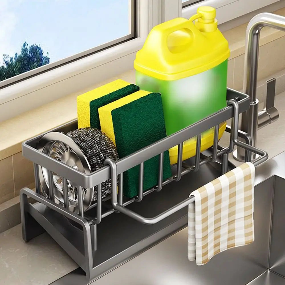 Kitchen Storage Rack Useful Self-draining Sink Shelf Sponge Holder Organizer Hanging Soap Basket Bathroom Cosmetic Shelf