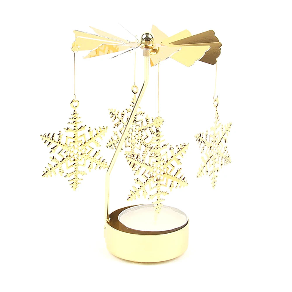 Metal Rotary Candle Holder Rotating Candle Holder Dinner Party Wedding Party Christmas Candle Holder Stand Home Decoration