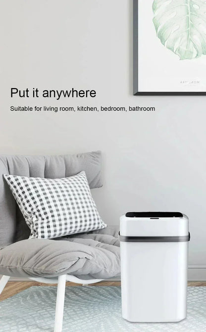 Smart Trash Can Intelligent Waste Bin Automatic Sensor Dustbin with Lid Waterproof Recycling Bins for Home Kitchen Bathroom