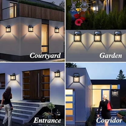 1/2/4 Solar Wall Lights Outdoor Garden Motion Sensor IP65 Waterproof for Front Porch Balcony Terrace Garage Fence Courtyard