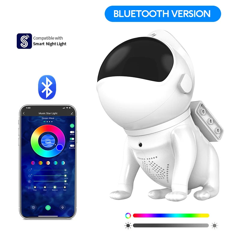 Space Dog Night Light Galaxy Star Astronaut Projector App Nebula Lamps  Led Lights For Children Bedroom Decorative Birthday Gift