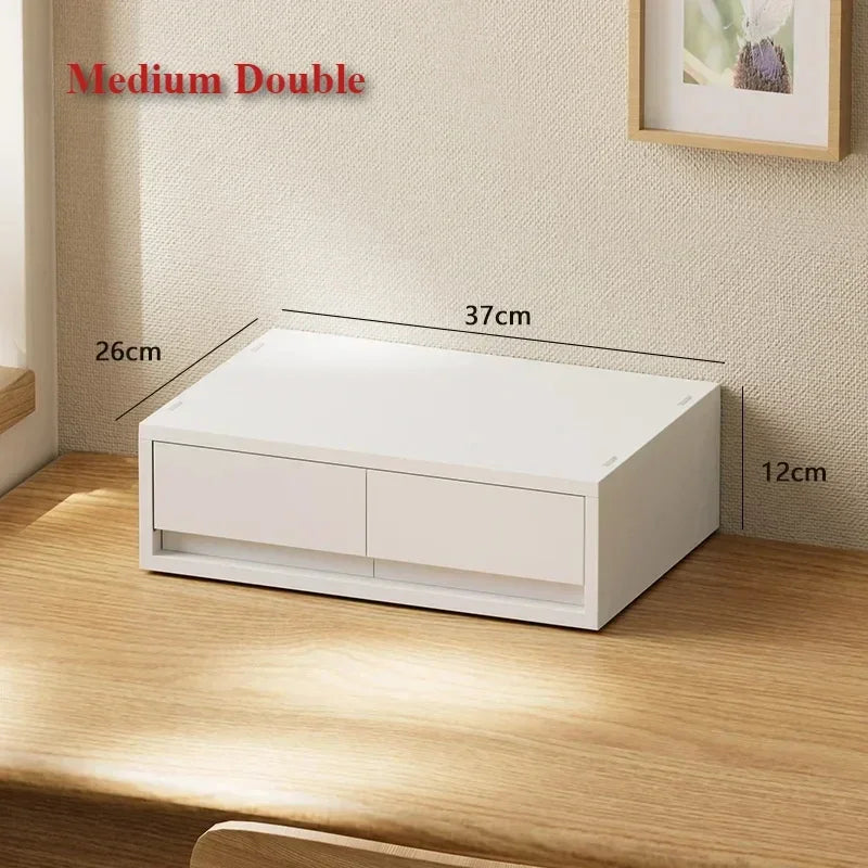 Desktop Storage Box Stationery Sorting Storage Drawer Stackable Space Saving Tabletop Drawer Cosmetic Desktop Organizer Boxes