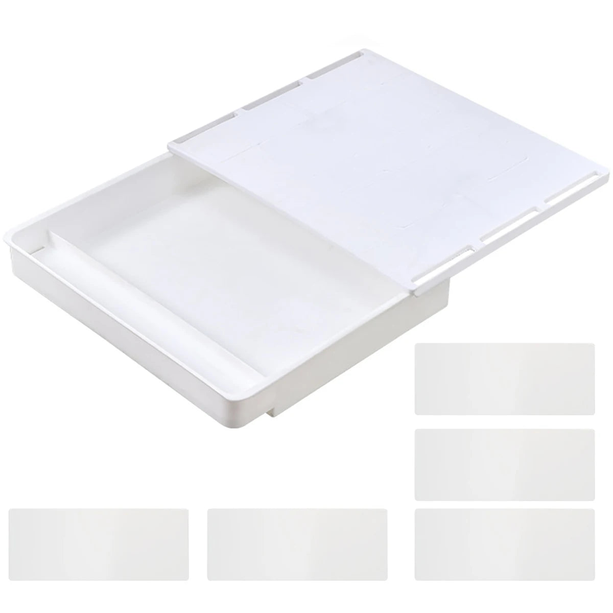 1/2Pcs Under Desk Drawer Storage Box Hidden Self-Adhesive Stationery Storage Drawer For Office Home Organizer Accessories