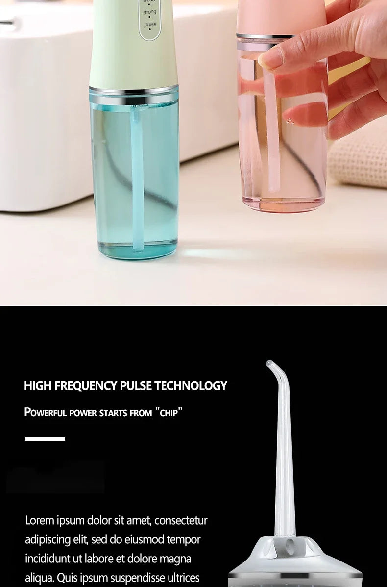 Smart Electric Oral Irrigator Water Flosser 4 Jets 3 Modes USB Charging Water Jet Irrigator Dental Teeth Cleaner