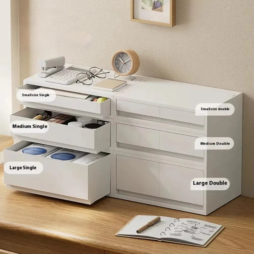 Desktop Storage Box Stationery Sorting Storage Drawer Stackable Space Saving Tabletop Drawer Cosmetic Desktop Organizer Boxes