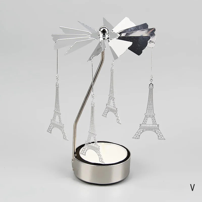 Metal Candlesticks For Candles Modern Room Decor Silver Carousel Candle Tea Light Holder Damper Home Decoration Valentine's Gift
