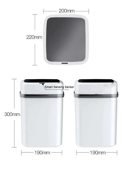 Smart Trash Can Intelligent Waste Bin Automatic Sensor Dustbin with Lid Waterproof Recycling Bins for Home Kitchen Bathroom