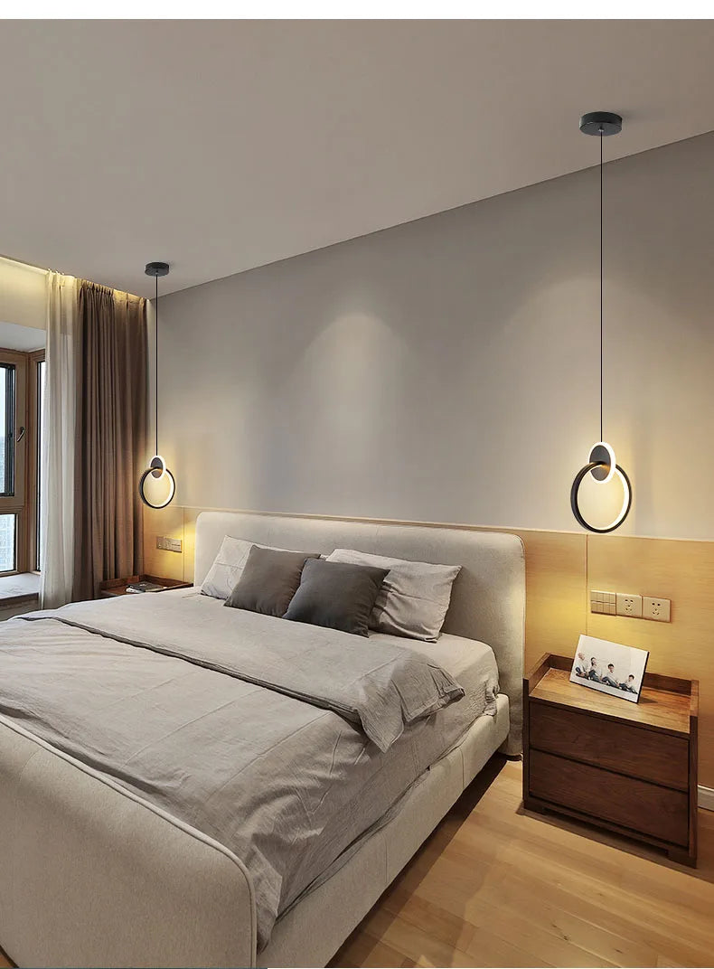 Modern Creative LED Pendant Lamps For Home Living Room Background Wall Hanging Chandelier Bedroom Bedside Lamp Dining Room Decor