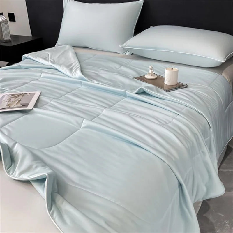 Reversible Cooling Blankets Smooth Air Condition Comforter Lightweight Summer Quilt Washable Double Side Cold Fabric & Cool Skin