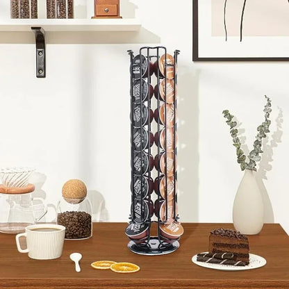 Holds 32 Pieces Coffee Capsule Holder Rotatable Coffee Capsule Stand Stylish Metal Coffee Storage Holder Home Kitchen Cafe Use