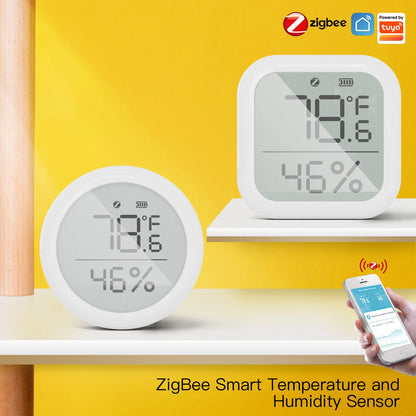MOES Tuya ZigBee Smart Home Temperature And Humidity Sensor With LED Screen Works With Google Assistant and Tuya Zigbee Hub
