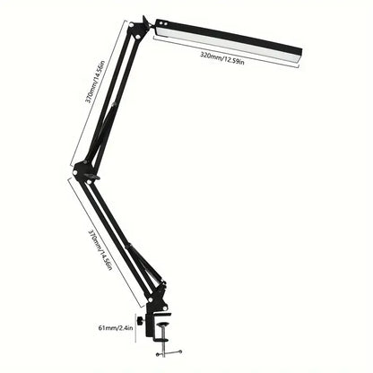 Led Desk Lamp for Office Home Bright Desk Light with Clamp USB Adapter Desk Lamp Stepless Dimming Adjustable Flexible Gooseneck