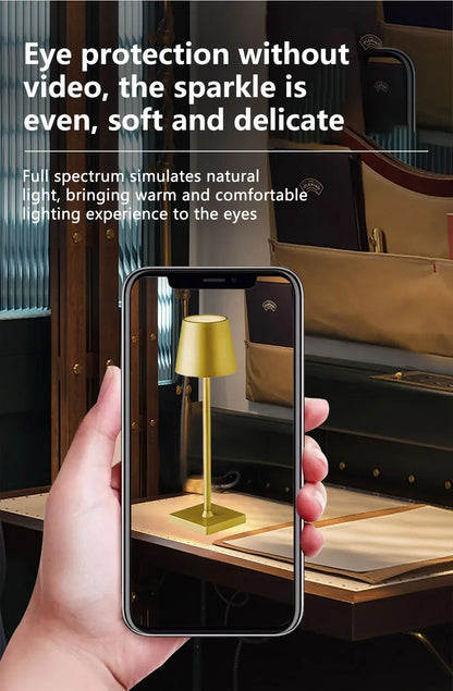 LED Desk Lamp Usb Rechargeable Table Lamp Wireless Touch 3 Color Desktop Night Light Bar Restaurant Creative Ambient Light Decor