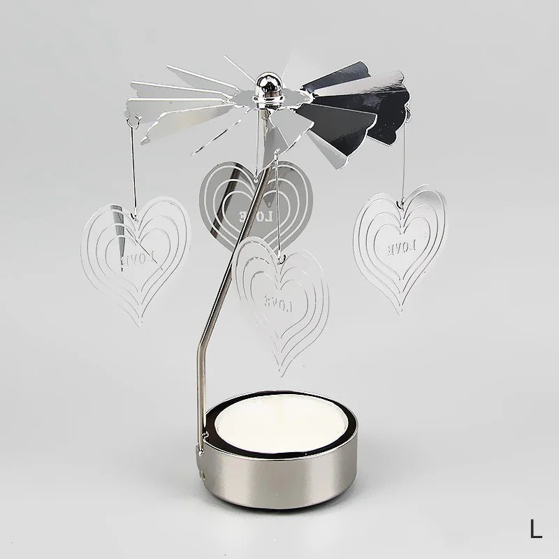 Metal Candlesticks For Candles Modern Room Decor Silver Carousel Candle Tea Light Holder Damper Home Decoration Valentine's Gift