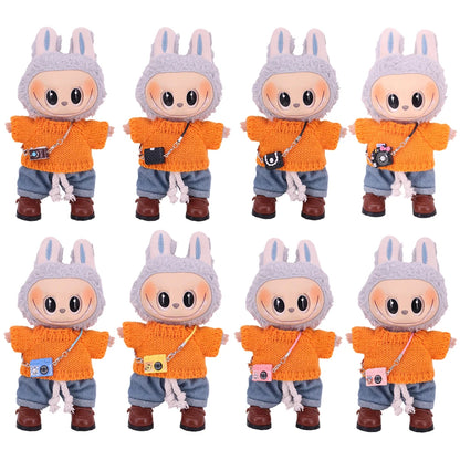 Doll Mini Crossbody Bag Cartoon Model Camera Pendant Doll Accessories For 15-17cm Plush Labubu Doll Gift,Girl's Dollhouse Toys