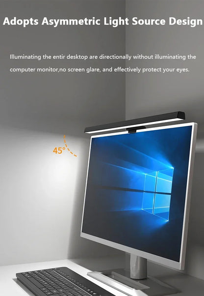 50cm PC Screen Display Hanging Light Computer Monitor Lamp Eye Protection Desk Lights Dimmable Timing Function for Study Work