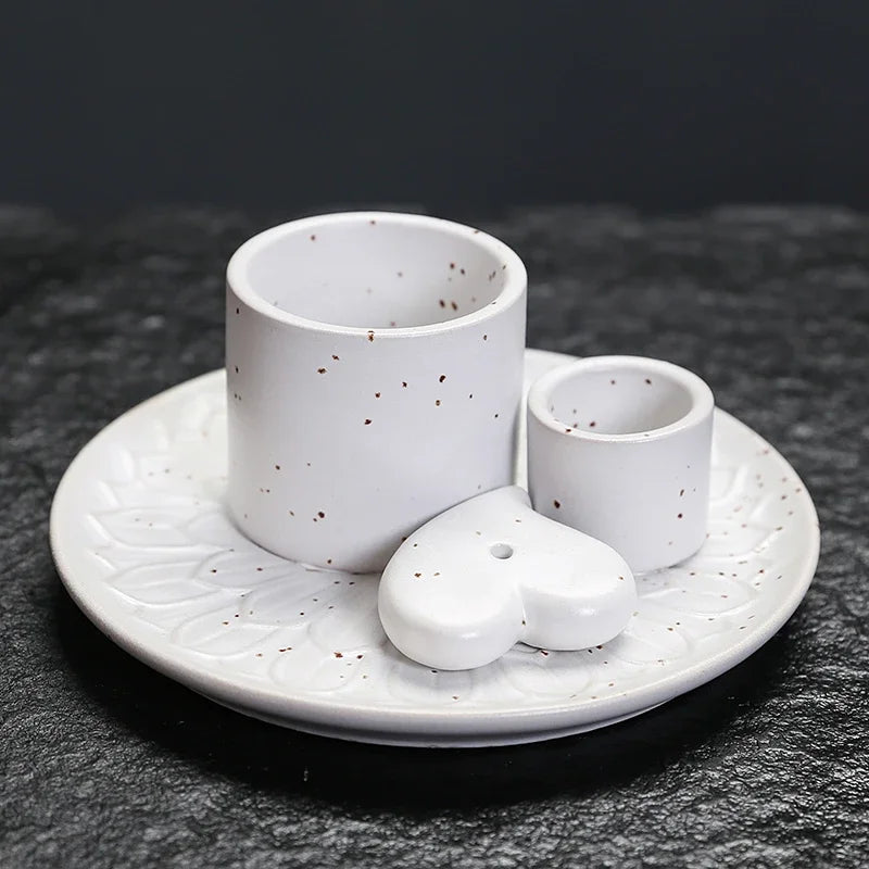 1Pcs Ceramic Incense Burner Holder Multifunctional 4-in-1 for Palo Santo Sage Sticks Candles & Crystals Ideal for Christmas