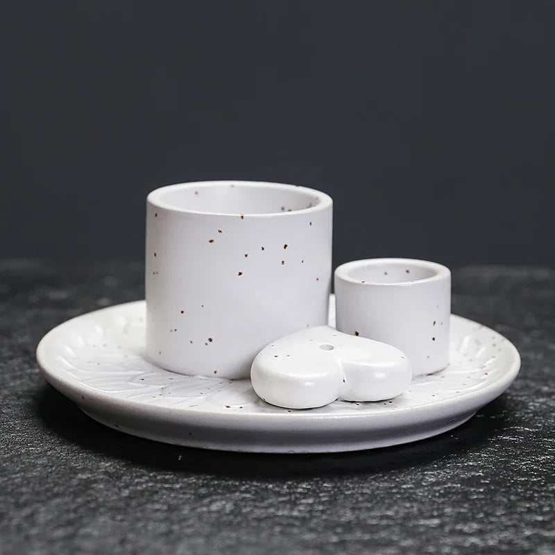 1Pcs Ceramic Incense Burner Holder Multifunctional 4-in-1 for Palo Santo Sage Sticks Candles & Crystals Ideal for Christmas