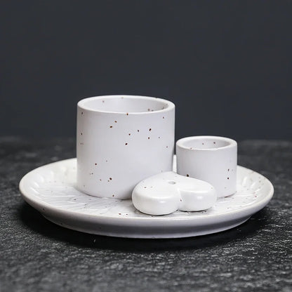 1Pcs Ceramic Incense Burner Holder Multifunctional 4-in-1 for Palo Santo Sage Sticks Candles & Crystals Ideal for Christmas