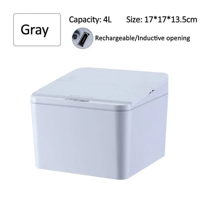 Intelligent Mini Desktop Trash Can Automatic Touchless Infrared Motion Sensor Trash Can Car Trash Portable Storage For Kitchen