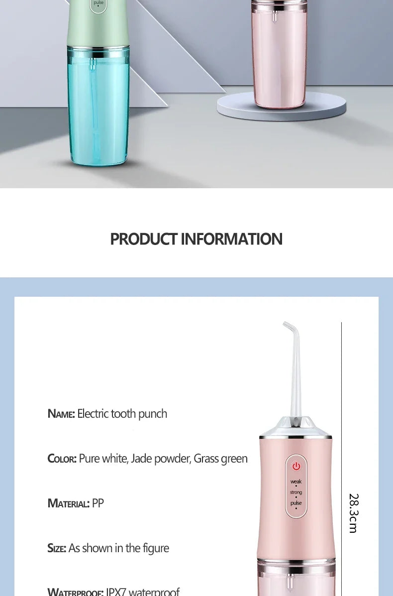Smart Electric Oral Irrigator Water Flosser 4 Jets 3 Modes USB Charging Water Jet Irrigator Dental Teeth Cleaner