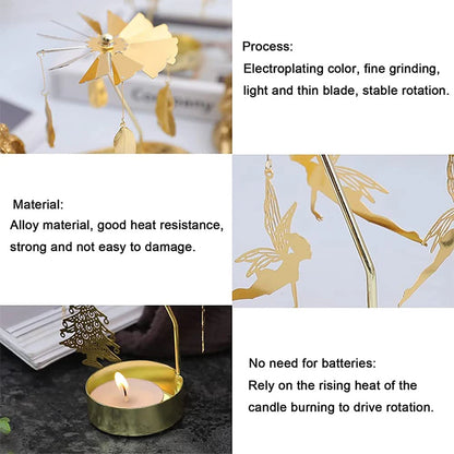 Metal Rotary Candle Holder Rotating Candle Holder Dinner Party Wedding Party Christmas Candle Holder Stand Home Decoration