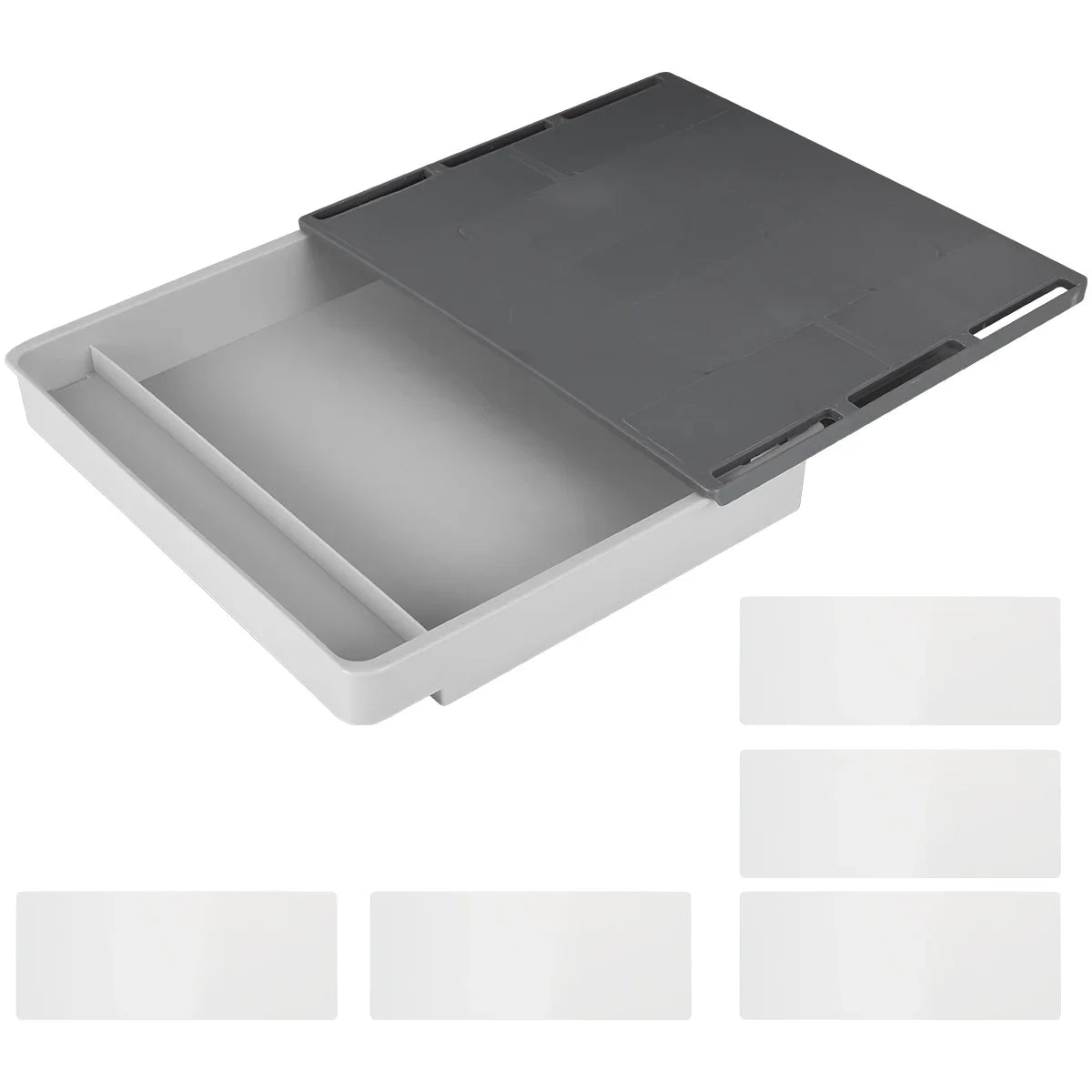 1/2Pcs Under Desk Drawer Storage Box Hidden Self-Adhesive Stationery Storage Drawer For Office Home Organizer Accessories