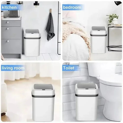 Smart Trash Can Intelligent Waste Bin Automatic Sensor Dustbin with Lid Waterproof Recycling Bins for Home Kitchen Bathroom