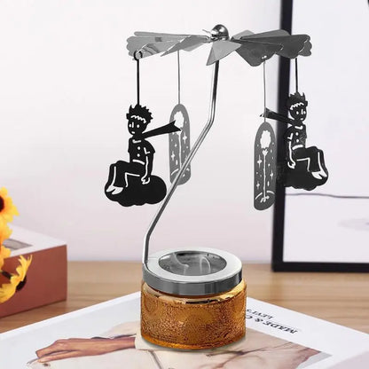 Rotating aromatherapy candle holder metal rotating candle holder dinner atmosphere tabletop rotating decoration