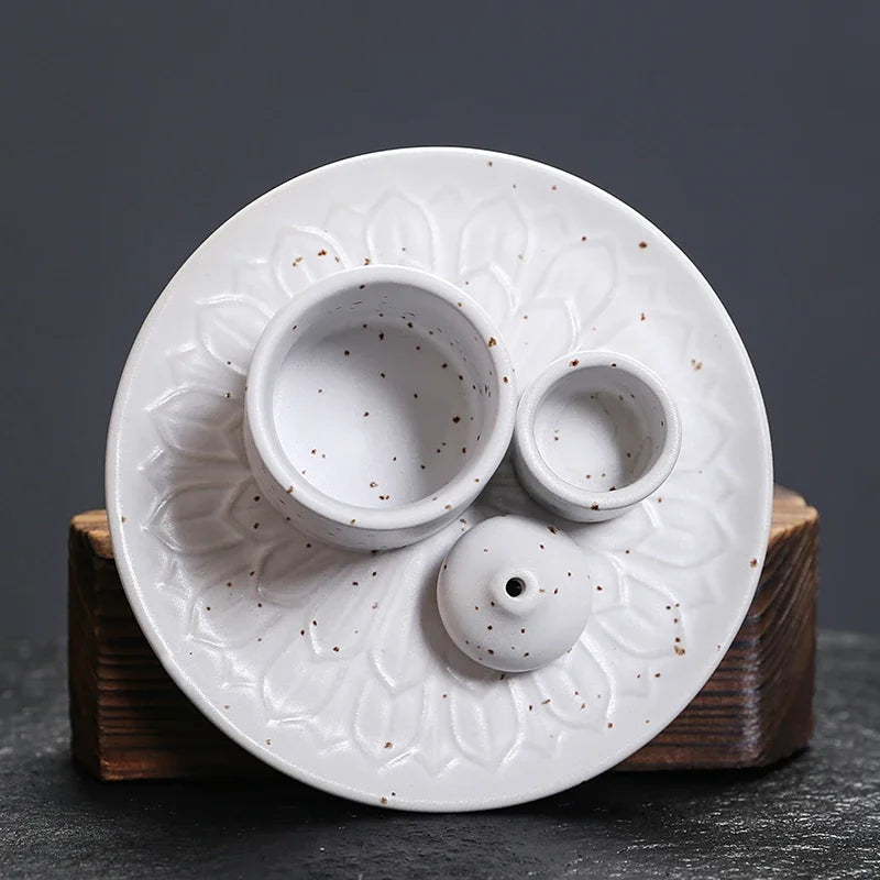 1Pcs Ceramic Incense Burner Holder Multifunctional 4-in-1 for Palo Santo Sage Sticks Candles & Crystals Ideal for Christmas