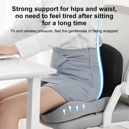 Comfort Memory Foam Backrest Cushion Breathable Non-Slip Chair Cushion One-piece Design Waist Protection Truck Seat Cushion