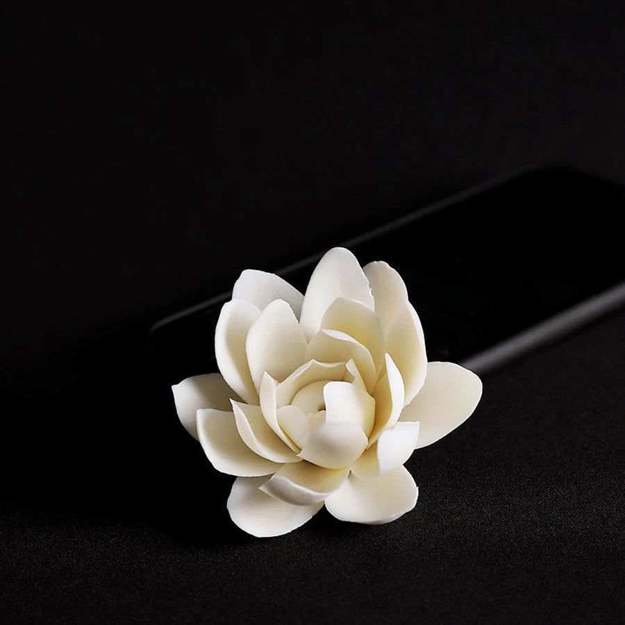 Incense stick holder with lotus ceramic decoration, suitable for living room/corridor/bedroom/bathroom/dining room