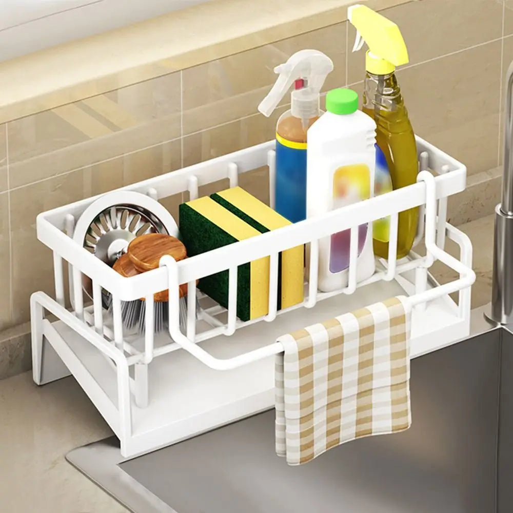 Kitchen Storage Rack Useful Self-draining Sink Shelf Sponge Holder Organizer Hanging Soap Basket Bathroom Cosmetic Shelf