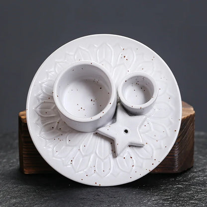 1Pcs Ceramic Incense Burner Holder Multifunctional 4-in-1 for Palo Santo Sage Sticks Candles & Crystals Ideal for Christmas