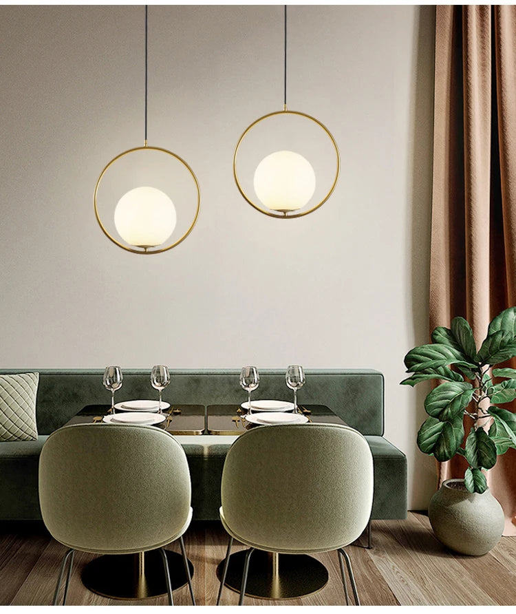 White Ball Tube LED Pendant light luxury chandelier Bedroom Bar Aisle Bedside Minimalist Restaurant Background wall decoration