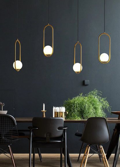 White Ball Tube LED Pendant light luxury chandelier Bedroom Bar Aisle Bedside Minimalist Restaurant Background wall decoration