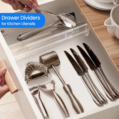 Drawer Dividers 8 Pack, Expandable Drawer Organizer, Suitable For Kitchen, Bedroom, Dresser And Office Storage, Easy to Install