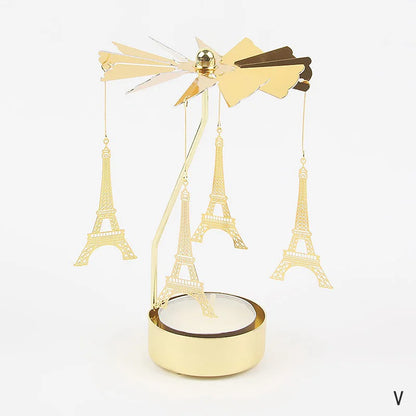 Carousel Candle Holder Gold Metal Candlesticks Room Decor Cake Rotating Candle Stand Home Decoration For Valentine's Christmas