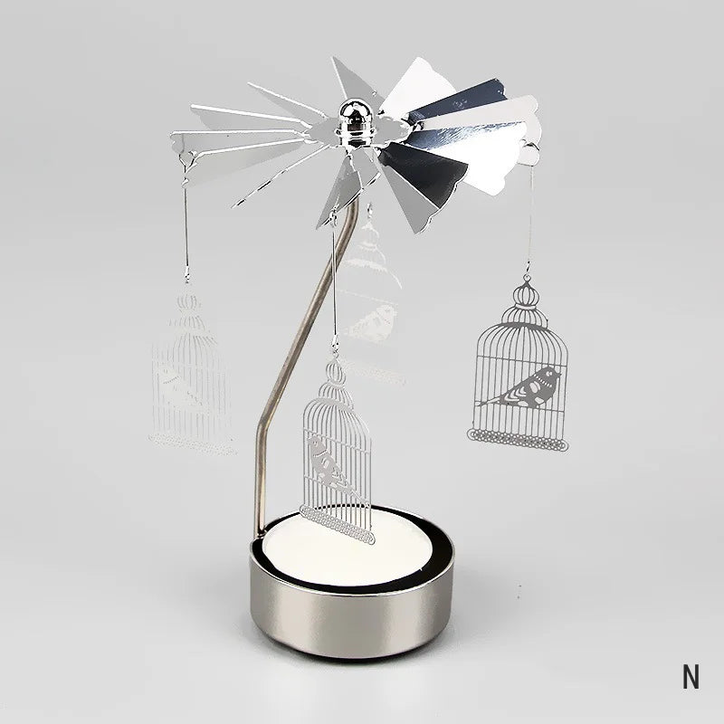 Metal Candlesticks For Candles Modern Room Decor Silver Carousel Candle Tea Light Holder Damper Home Decoration Valentine's Gift
