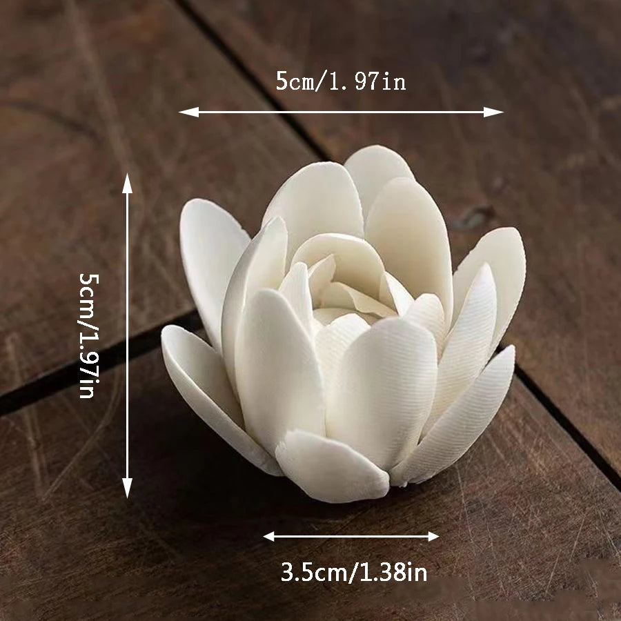 Incense stick holder with lotus ceramic decoration, suitable for living room/corridor/bedroom/bathroom/dining room