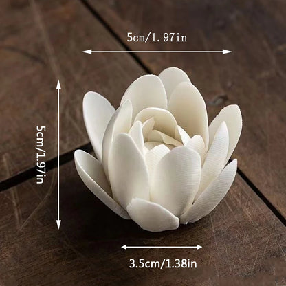 Incense stick holder with lotus ceramic decoration, suitable for living room/corridor/bedroom/bathroom/dining room