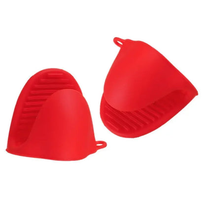 2pcs Silicone Oven Mitts, Heat Resistant & Non-Slip, Anti-Scalding Pot Holder Gloves for Cooking/Baking, Kitchen Safety