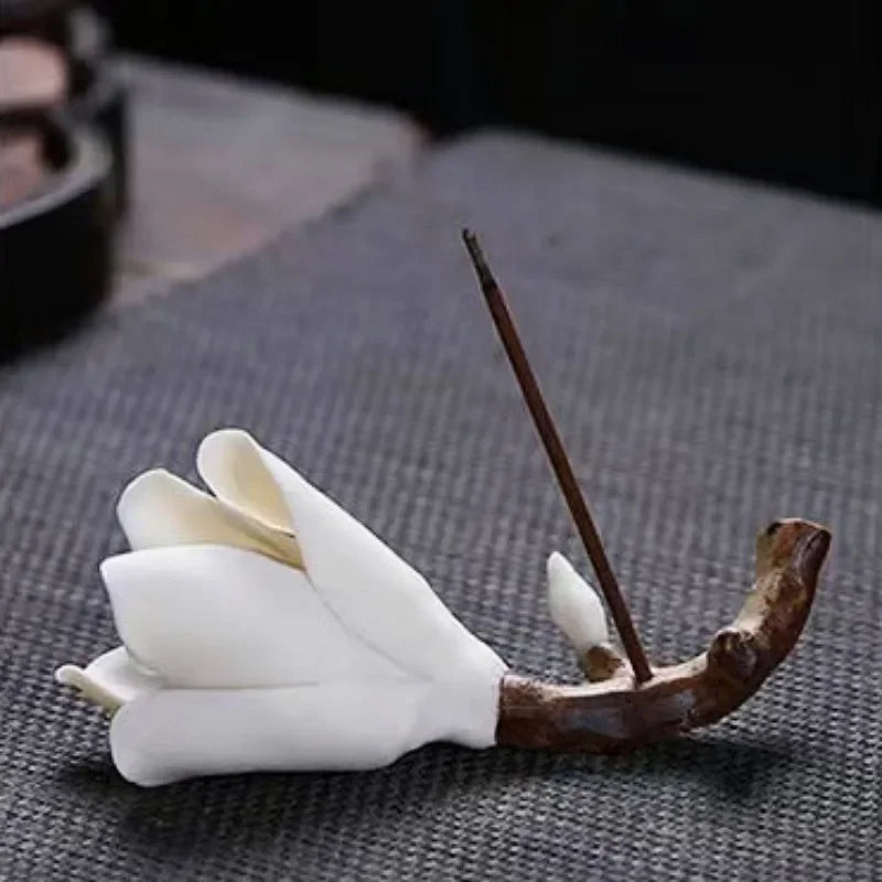 Ceramic Plum Blossom Pen Rest Home Desktop Joss-stick Base Incense Ceremony Ornaments Zen Tea Ceremony Accessories Tea Pets