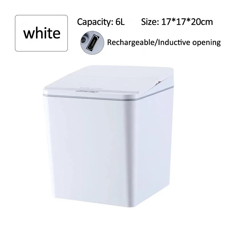 Intelligent Mini Desktop Trash Can Automatic Touchless Infrared Motion Sensor Trash Can Car Trash Portable Storage For Kitchen