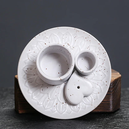 1Pcs Ceramic Incense Burner Holder Multifunctional 4-in-1 for Palo Santo Sage Sticks Candles & Crystals Ideal for Christmas