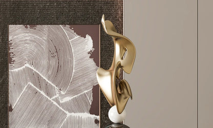 Electroplated Art Sculpture,Abstract Floor Decor,Hotel Clubhouse Room Decoration,Sample Room,Foyer Statue, Customized Ornament