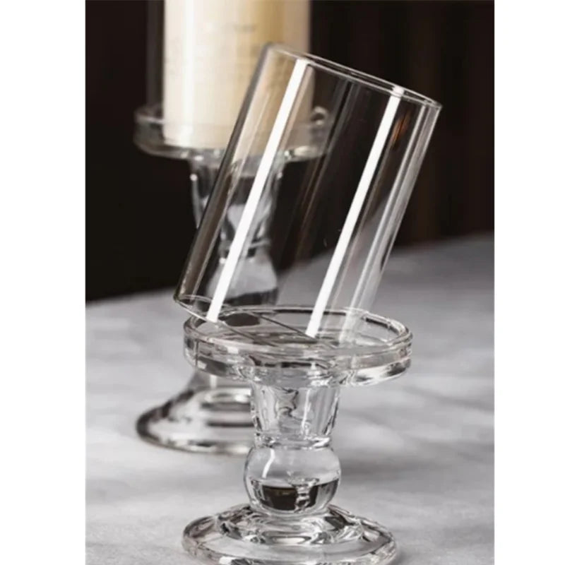 Glass Candle Holders Dia 8cm Cylinder Vases for Pillar Candle, Holders or Flower Vase Wedding Decoration Candlelight Dinner
